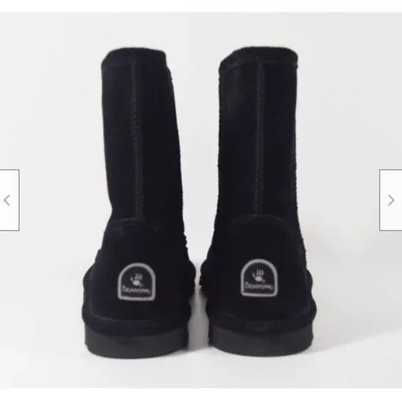 Bearpaw Elle Youth Black Suede Wool Blend Lining Pull On Calf Boot Sz 4 - Picture 4 of 5